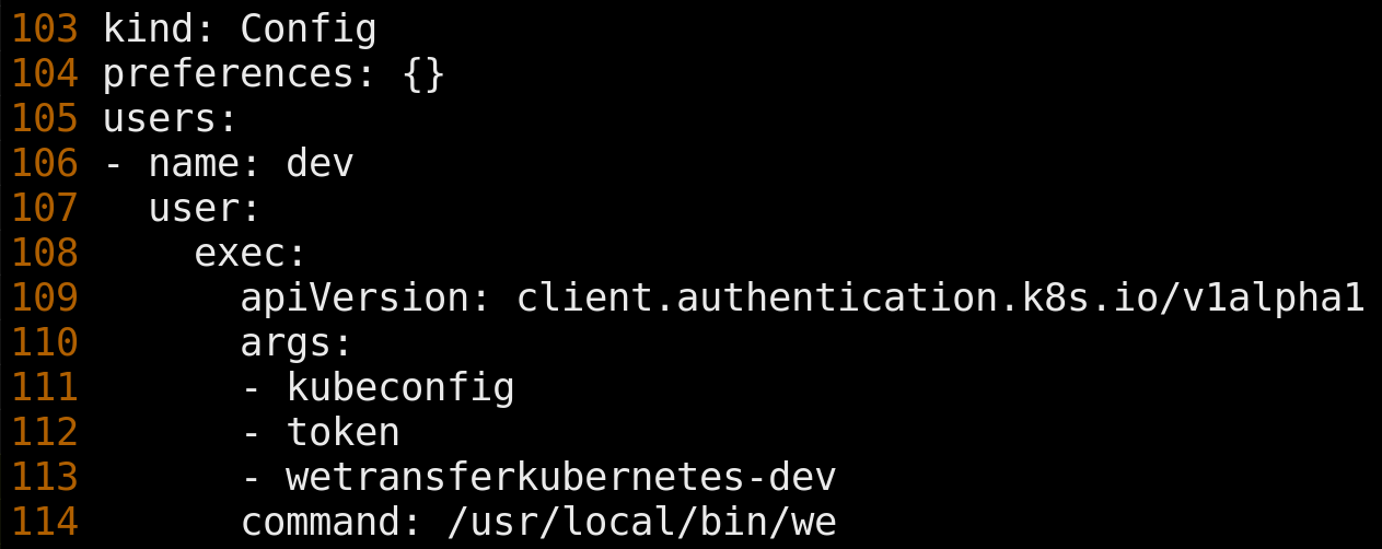 Updated kubeconfig with integrated We CLI