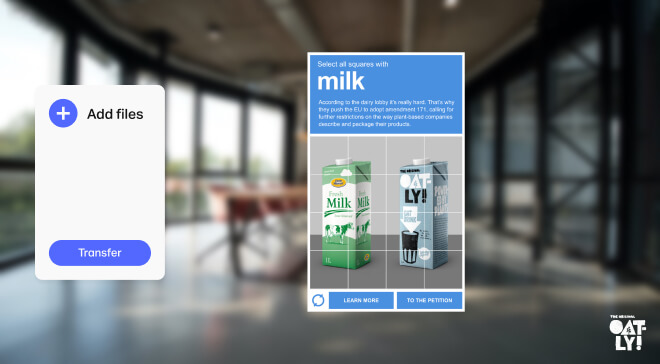 Oatly wallpaper on WeTransfer
